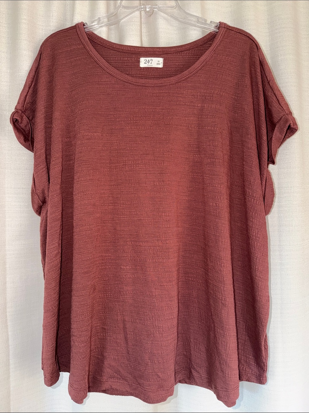 Maurices Rose Mauve Short Sleeve Scoop Neck Tee